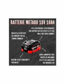 Batterie Metabo 18V 10Ah LiHD 625549000 23 Batterie Metabo 18V 10Ah LiHD 625549000 -Jo-Tools Soldes Boutique batterie metabo 18v 10ah lihd 625549000 9